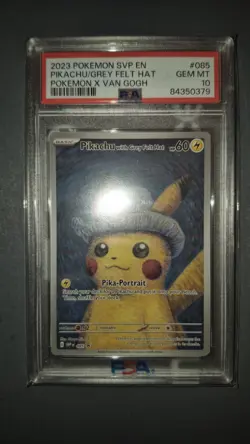 PSA 10 Pikachu Grey Felt Hat Promo Card Pokemon x Van Gogh Museum SVP EN 085 - Image 3