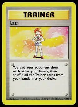 Pokemon Card - Lass Base Set 75/102 Rare UK 4th Print 1999-2000 - Image 1