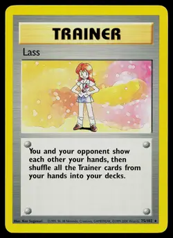 Pokemon Card - Lass Base Set 75/102 Rare UK 4th Print 1999-2000 - Image 1