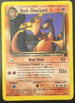 Dark Charizard 21/82 Team Rocket Rare Pokemon TCG Card LP - Image 1