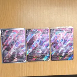 Pokemon Sylveon VMAX Rapid Strike 075/203 Holo Evolving Skies Lot of 3 Cards - Image 1