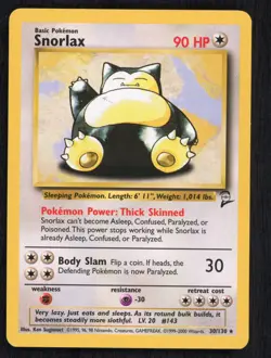 Snorlax 030/130 Base Set 2 Non Holo Pokemon Card NM - Image 1