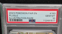 2023 Pokemon Paradox Rift Plusle #193 Illustration Rare PSA 10 Gem Mint - Image 3