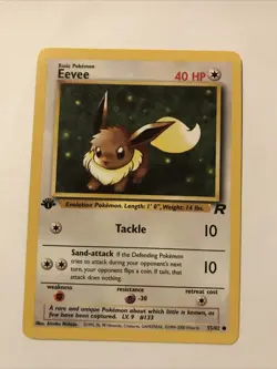 Pokemon TCG Team Rocket 1st Edition Regular Finish Eevee 55/82 NM - Image 1