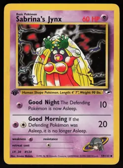Sabrina's Jynx 59/132 Uncommon Gym Heroes 1st Edition Pokemon - Image 1