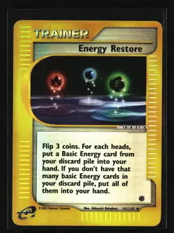 Pokemon ENERGY RESTORE 141/165 Reverse Holo (2002 Expedition) NM/Near Mint - Image 1