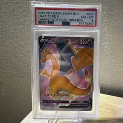 Pokemon TCG Charizard V SWSH050 Promo Holo 220 HP English PSA 8 2020 - Image 1