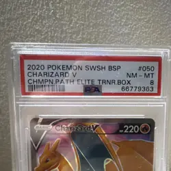 Pokemon TCG Charizard V SWSH050 Promo Holo 220 HP English PSA 8 2020 - Image 2