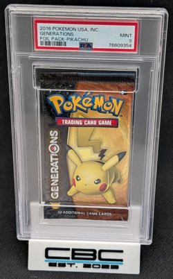 2016 Pokemon Generations Pikachu Foil Pack PSA 9 Mint Sealed Booster - Image 1