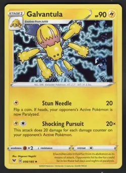 2020 POKEMON SWORD & SHIELD VIVID VOLTAGE CARD - 056 Galvantula UNCOMMON /185 - Image 1