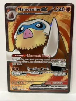 Pokemon Mamoswine EX TCG Full Art Ultra Rare Holo Card 174/159 Journey Together - Image 1