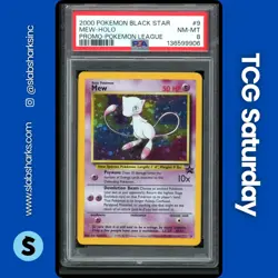 2000 POKEMON BLACK STAR PROMOS #9 MEW HOLO POKEMON LEAGUE PSA 8 - Image 1