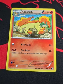 2016 Pokemon XY Steam Siege Rapidash 17/114 Uncommon Stage 1 MP - Image 1