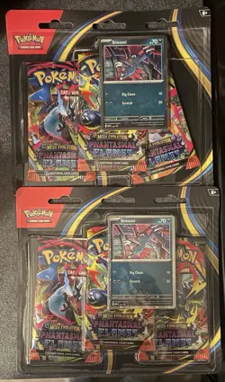 Pokemon TCG Phantasmal Flames 3-Pack Blister Sneasel Lot of 2 Factory Sealed - Image 1