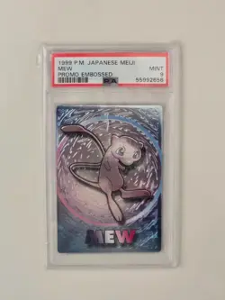 1999 Pokemon Japanese Meiji *MEW* Foil Embossed Promo PSA-9 - Image 1