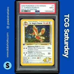 2000 POKEMON GYM HEROES 1ST EDITION #7/132 LT. SURGE'S FEAROW HOLO PSA 9 - Image 1