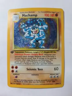 Machamp 1st Edition Holo WOTC Pokemon TCG Base Set 8/102 Rare MP - Image 1