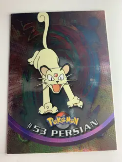 1999 Topps Pokemon TV #53 Persian (B) Silver Foil Blue Logo (Smooth 1st Print) - Image 1