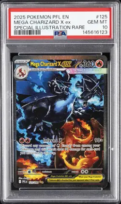 2025 POKEMON PFL EN-PHANTASMAL FLAMES #125 MEGA CHARIZARD X EX PSA 10 - Image 1
