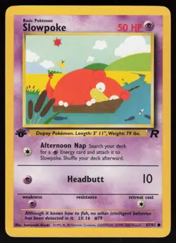 Slowpoke 67/82 Common Team Rocket 1st Edition Pokemon - Image 1
