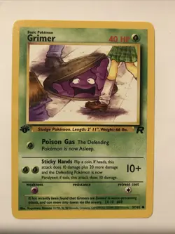 Pokemon TCG Grimer Team Rocket 57/82 Regular 1st Edition Common - Image 1
