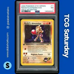 2000 POKEMON GYM HEROES 1ST EDITION #11/132 ROCKET'S HITMONCHAN HOLO PSA 7 - Image 1