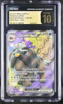 Arven's Mabosstiff EX *CGC PRISTINE 10* Ultra Rare *Destined Rivals* #218 * 2025 - Image 1