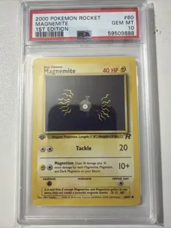 Pokemon PSA 10 1st Edition Magnemite 60/82 Team Rocket - Image 1