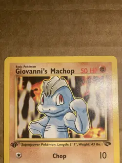 Giovanni’s Machop Pokemon Card Gym Challenge 72/132 1st Edition LP - Image 3