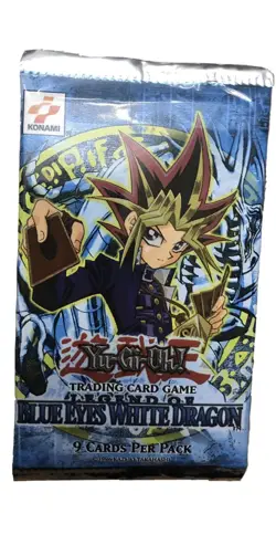 Yugioh LEGEND OF BLUE EYES (LOB) Sealed BOXLOGO Original 2002 Booster Pack - Image 1