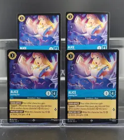 Disney Lorcana Alice - Growing Girl 160/204 Fabled Super Rare - 4 Cards Set - Image 1