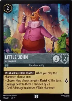 176/204 LITTLE JOHN SIR REGINALD EN9 UNCOMMON DISNEY LORCANA CARD - Image 1