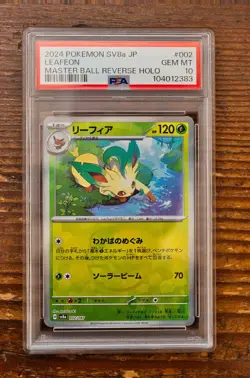 PSA 10 Leafeon Master Ball 002/187 sv8a Terastal Festival Japanese Pokemon Card - Image 1