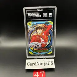 TAG 10 GEM MINT Luffy SR OP07-109 Japanese One Piece Promo Card ONE PIECE DAY'24 - Image 1