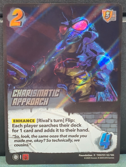Charismatic Approach R 93/186 RARE FOIL UniVersus TMNT TMNT01 Near Mint Card TCG - Image 1