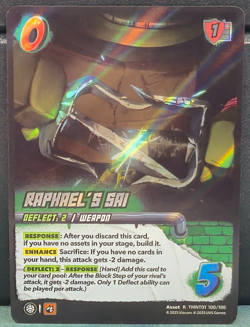 Raphael's Sai R 100/186 RARE FOIL UniVersus TMNT TMNT01 Near Mint Card Game TCG - Image 1