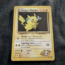Lt. Surge's Pikachu - 81/132 - Pokemon Gym Heroes Unlimited Card WOTC - Image 1