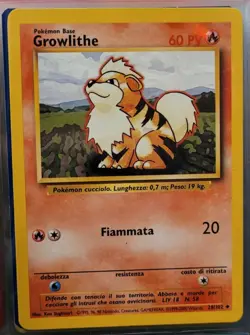 Pokemon Card Growlithe (Italian) BASE SET 28/102 - LP Condition - Image 1