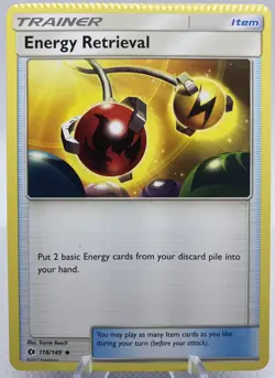 Energy Retrieval 116/149 *CRIMP* Factory Error Card Sun & Moon Pokemon NM - Image 1