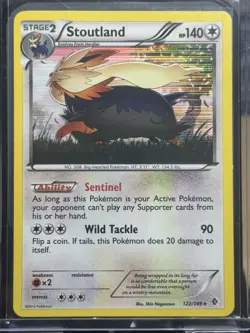 Pokemon Stoutland TCG Holo Rare Card 122/149 Boundaries Crossed - Image 1