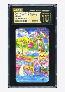Pokemon CGC 10 PRISTINE Pokemon Money Card EZ-Link 2024 PM Center Singapore ENG - Image 1