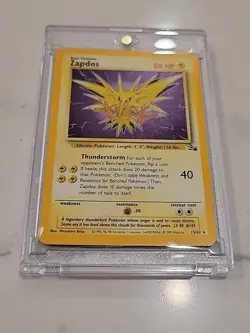 Pokemon TCG Zapdos Fossil Holo Unlimited Rare Card 15/62 - Image 1