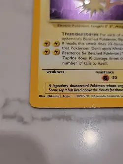 Pokemon TCG Zapdos Fossil Holo Unlimited Rare Card 15/62 - Image 3