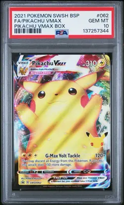 Pikachu VMAX SWSH062 SWSH: Sword & Shield Promo Cards Holo PSA 10 - Image 2