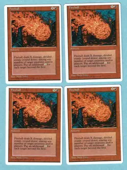 MTG 4x (LP) FIREBALL Fourth 4th Edition WOTC Magic the Gathering VTG - Image 1