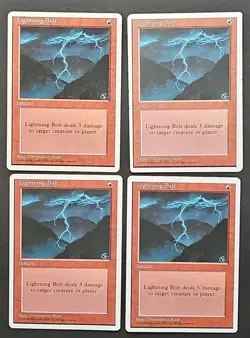4x MTG⚡⚡ Lightning Bolt ⚡⚡ 4th Edition Regular NM/LP Magic The Gathering - Image 1