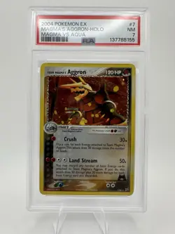Pokemon Team Magma's Aggron EX Team Magma vs Aqua 7/95 PSA 7 Holo Rare English - Image 2