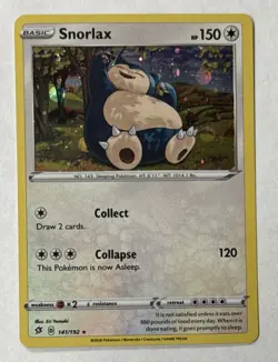 Snorlax 141/192 Rebel Clash Holo Cosmos Holo Rare Pokemon TCG Promo Ungraded - Image 1