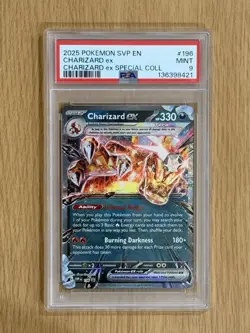 Pokemon TCG Charizard EX SVP EN 196 PSA 9 2025 Black Star Promo Mint - Image 1