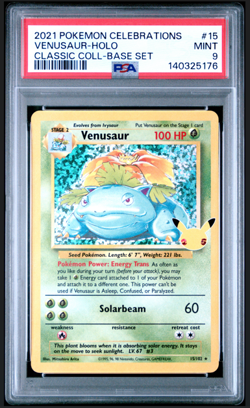 2021 POKEMON CELEBRATIONS CLASSIC COLL #15 VENUSAUR-HOLO PSA 9 - Image 1